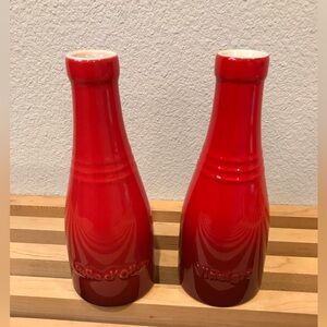Le Creuset Red Ceramic Oil and Vinegar Bottles